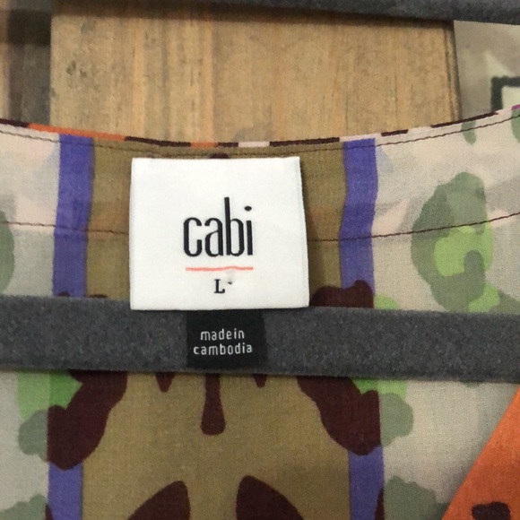 Cabi Escape Sheer Mixed Pattern Dress in Size Large. - Picture 4 of 6